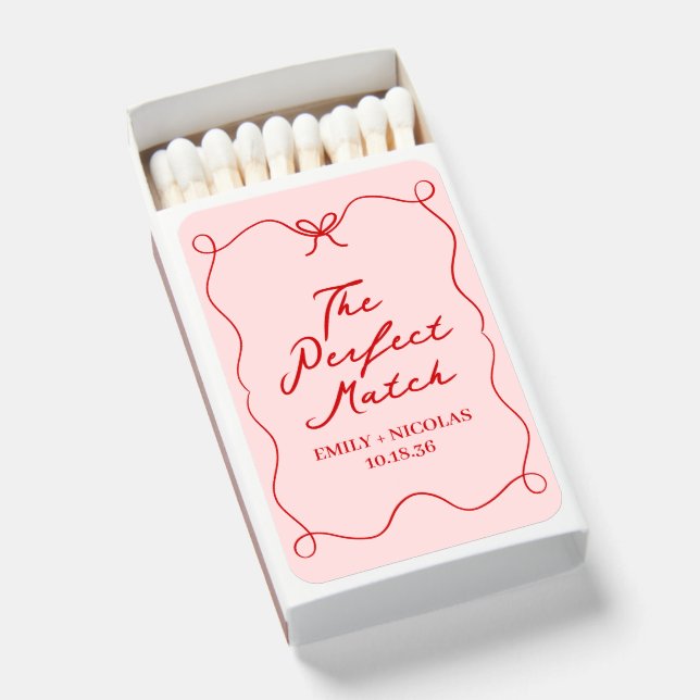 The Perfect Match Red & Pink Whimsical Matchboxes (Front Open)
