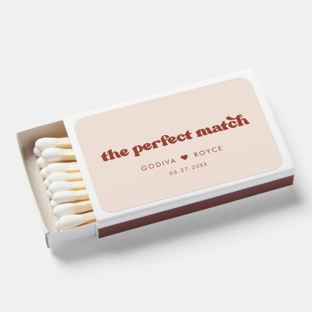 The perfect match retro Peach Pink matchbox (Front Open)
