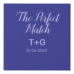 The perfect match royal blue luxury add couple nam faux canvas print
