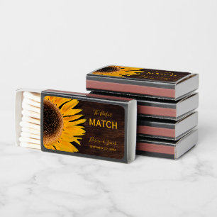 The Perfect Match Rustic Sunflower Brown Wood