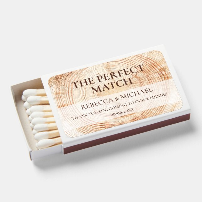 The perfect match Rustic wedding Wood Grain Custom (Front Open)