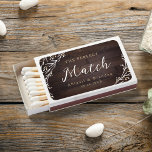 The perfect match rustic wood floral wedding favor<br><div class="desc">The perfect match script design with couple names and wedding date on rustic wildflower floral brown barn wood background,  great personalized wedding matchboxes favors for fall backyard country wedding,  winter rustic wedding,  vintage boho wedding,  or outdoor botanical garden wedding.         
See all the matching pieces in collection.</div>