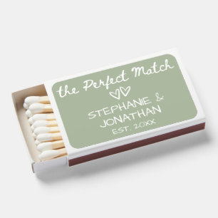 The Perfect Match Sage Green Cute Wedding Matches