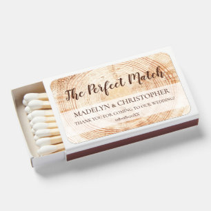 The Perfect Match Script Rustic wedding Wood Slice