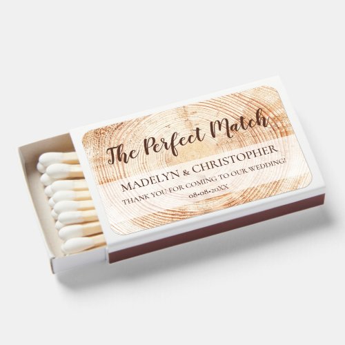 The Perfect Match Script Rustic wedding Wood Slice