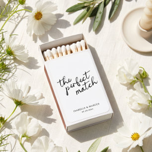 The Perfect Match Script Wedding Matchbox Favor