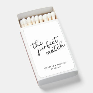 The Perfect Match Script Wedding Matchbox Favor