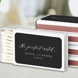 The perfect match simple script black wedding