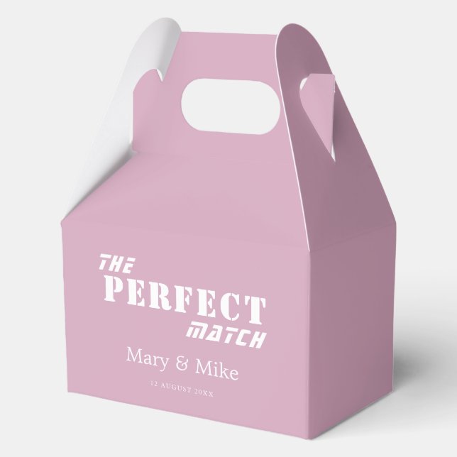 The PERFECT Match Solid Dusty Rose Gable Favor Boxes (Front)