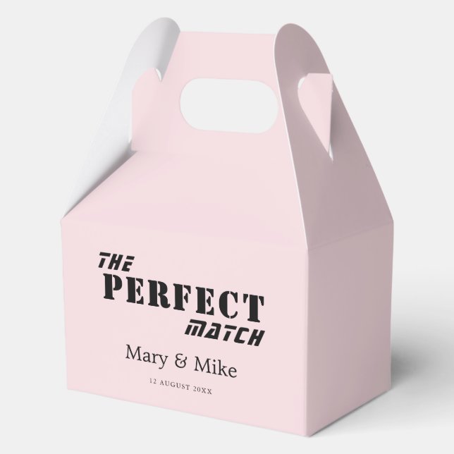 The PERFECT Match Solid Pale Pink Gable Favor Boxes (Front)