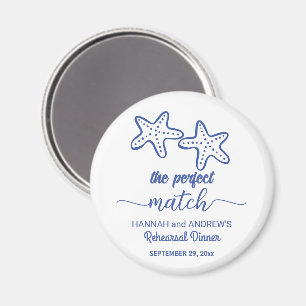 The Perfect Match Starfish Rehearsal Dinner Favor Magnet