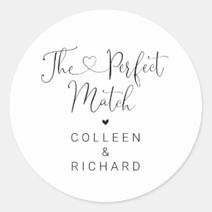 The Perfect Match Sticker for Wedding Favor