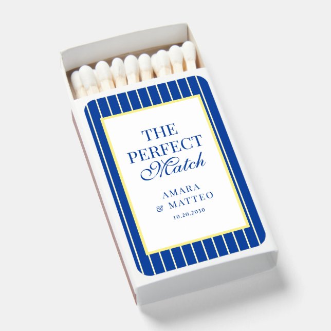 The Perfect Match Striped Blue & Yellow Wedding (Front Open)