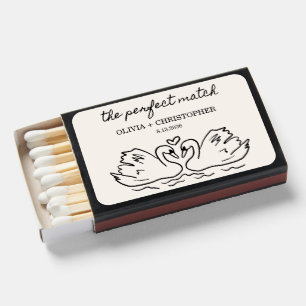The Perfect Match Swan Heart Illustrated Matchbox