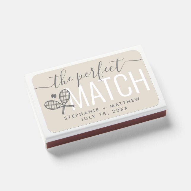 The Perfect Match Tennis Couple Wedding Favor (Front Closed)