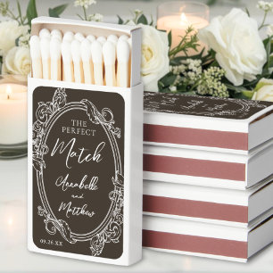 The Perfect Match Vintage Drawn Wedding Favor