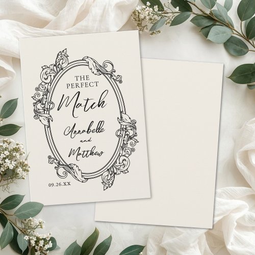 The Perfect Match Vintage Drawn Wedding Favor