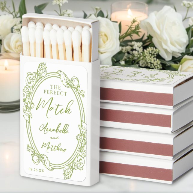 The Perfect Match Vintage Green Wedding Favor (The Perfect Match Vintage Green Wedding Favor)