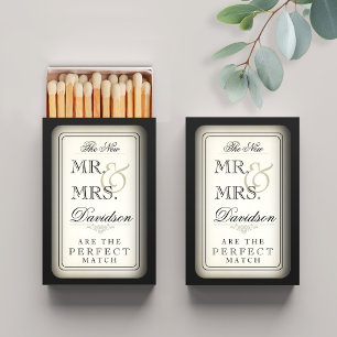 The Perfect Match Vintage Typography Wedding Favor