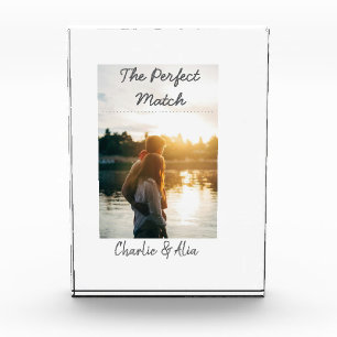The perfect match wedding couple photo modern add  block