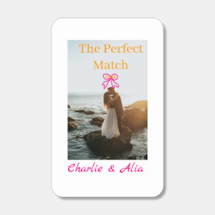 The perfect match wedding couple photo retro pink 