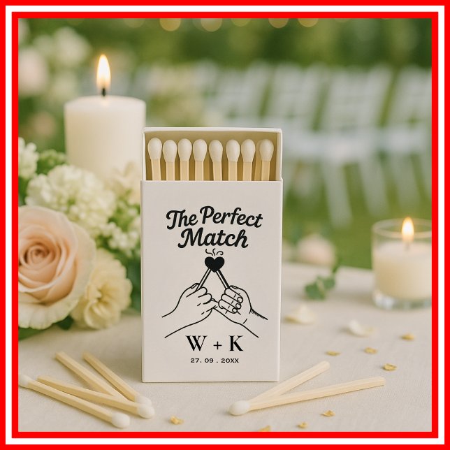 The Perfect Match Wedding Elegant Modern Heart (Creator Uploaded)