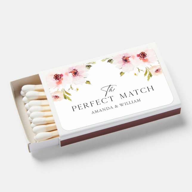 The Perfect Match Wedding Favor Matchbox (Front Open)