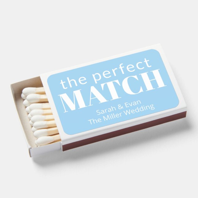 The Perfect Match Wedding Favor Matchboxes (Front Open)