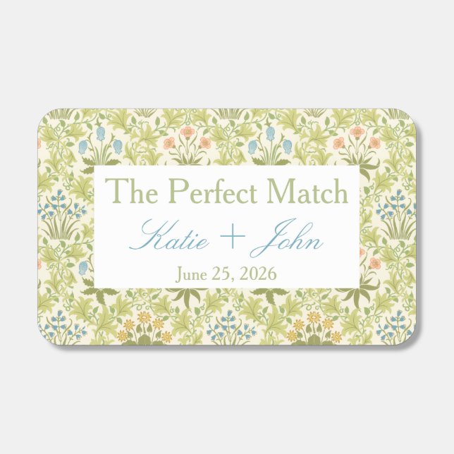 The perfect match wedding green floral aesthetic (Front)