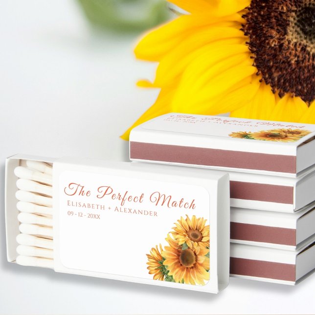 The Perfect Match Wedding Matchbox (The Perfect Match
Sunflower Wedding Theme)