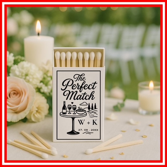 The Perfect Match Wedding Matches | Wine Glass (Creator Uploaded)