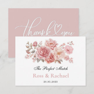 The Perfect Match Wedding Thank You Card