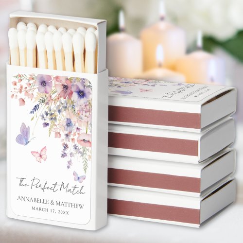 The Perfect Match Wildflower Wedding Matchboxes