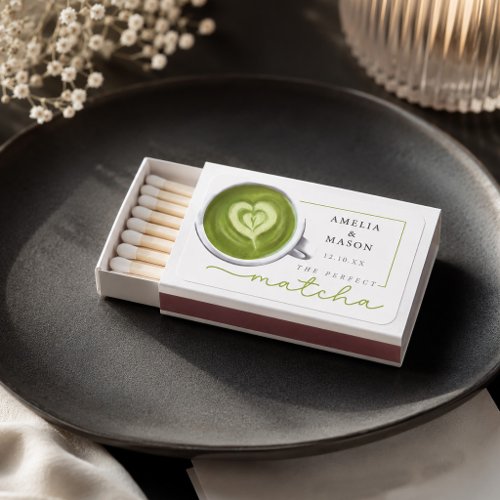 The Perfect Matcha Heart Wedding Favor Matchboxes