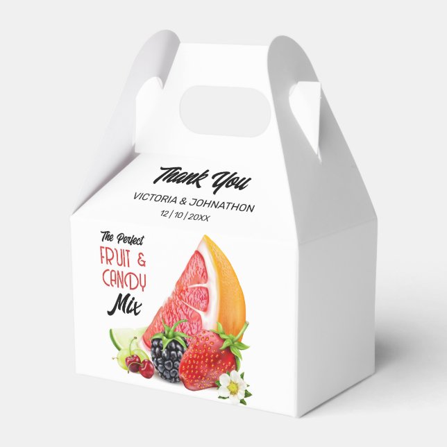 The Perfect Mix Fruit Thank You Wedding Favor Boxes (Front Side)