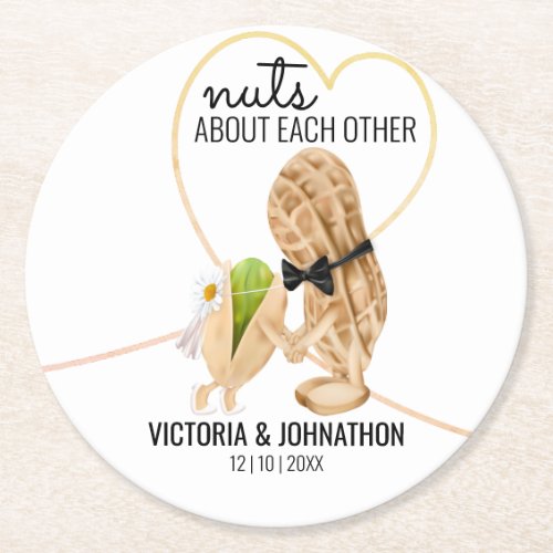 The Perfect Mix Nuts Funny  Wedding Treat Round Paper Coaster