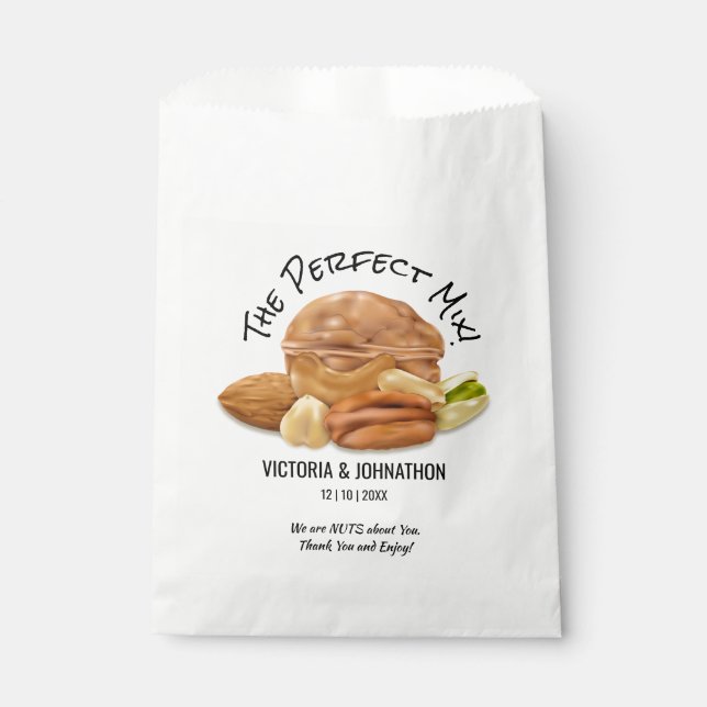 The Perfect Mix Nuts Thank You | Wedding Treat Favor Bag (Front)