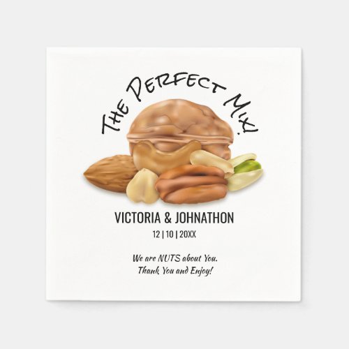 The Perfect Mix Nuts Thank You  Wedding Treat Napkins
