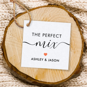 The Perfect Mix Spice or Trail Mix Gift Tag, Coral Favor Tags