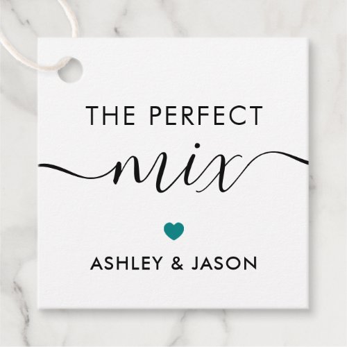 The Perfect Mix Spice or Trail Mix Gift Tag Teal Favor Tags