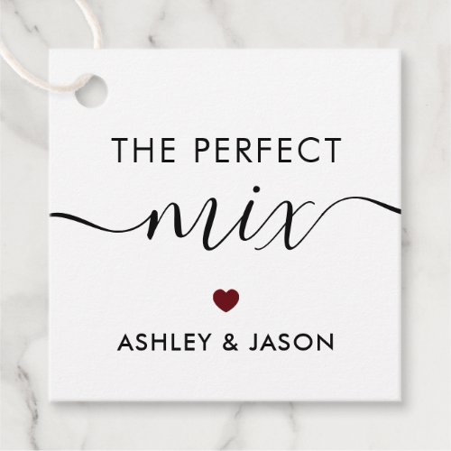 The Perfect Mix Spice or Trail Mix Tag Burgundy Favor Tags