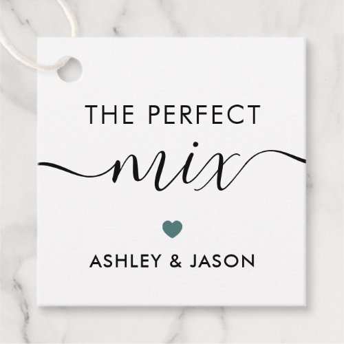 The Perfect Mix Spice or Trail Mix Tag Gray Teal Favor Tags