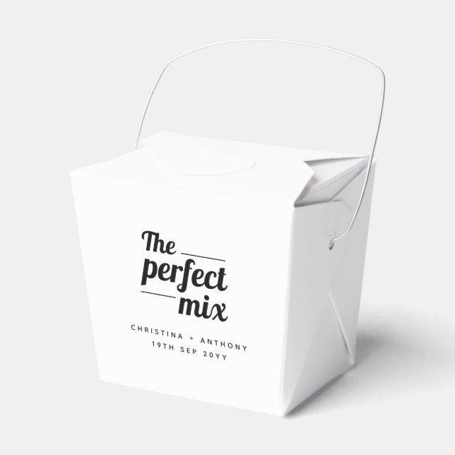 The Perfect Mix Wedding Bold Font Snack Favor Box (Front Side)