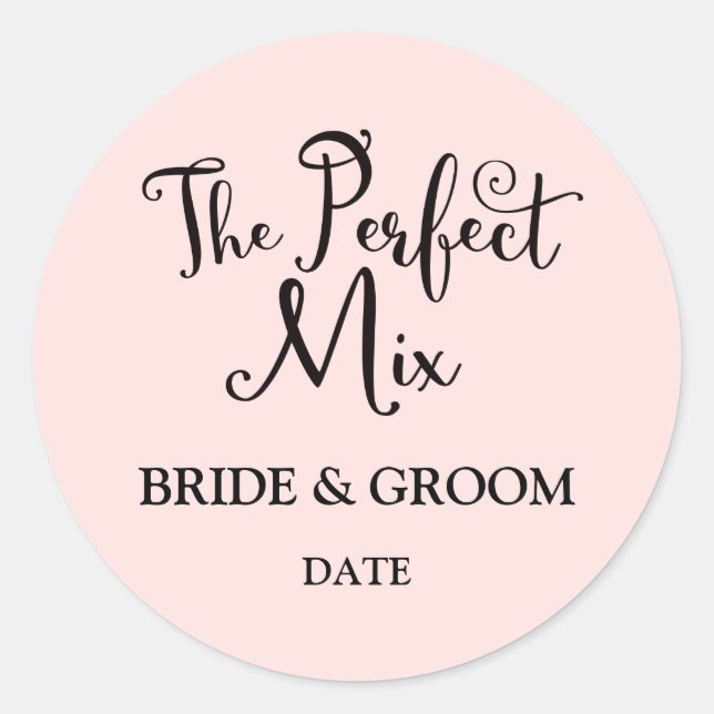 The Perfect Mix Wedding Favor Sticker (Front)