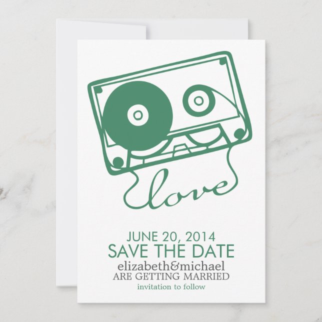 The Perfect Mix Wedding Save the Date {green} Invitation (Front)