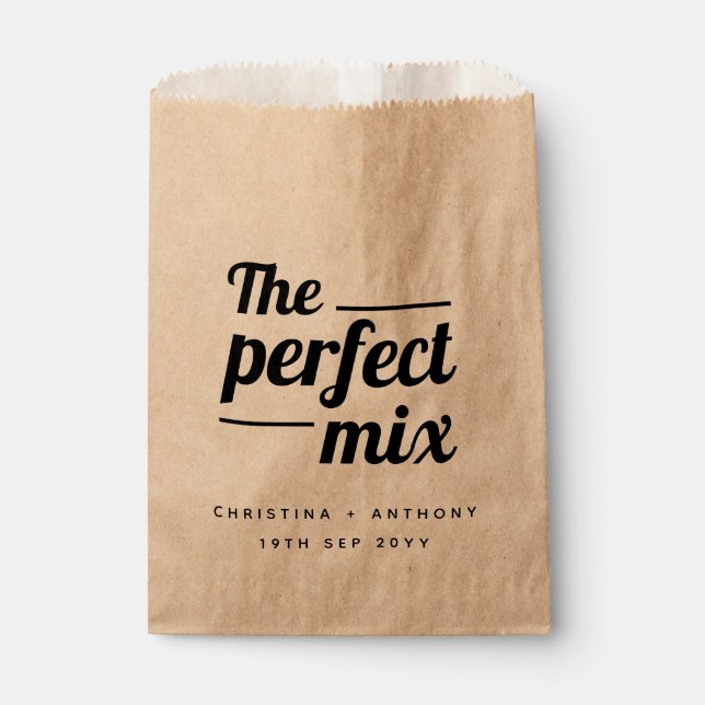 The Perfect Mix Wedding Snack Favor Bag (Front)