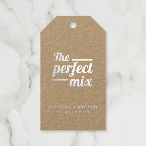 The Perfect Mix Wedding Snack Favor  Foil Gift Tags