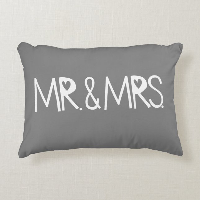 The Perfect Mr. and Mrs. Wedding gift Decorative Pillow (Front)