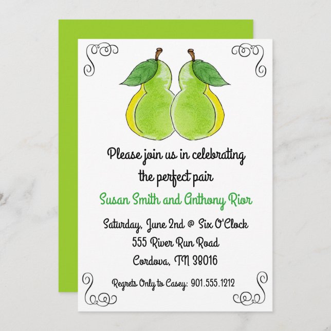 The Perfect Pair Bridal Shower Invitation (Front/Back)