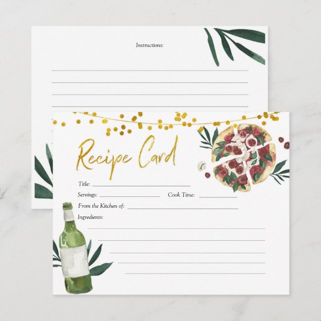 The Perfect Pair Bridal Shower Recipe Card (Front/Back)